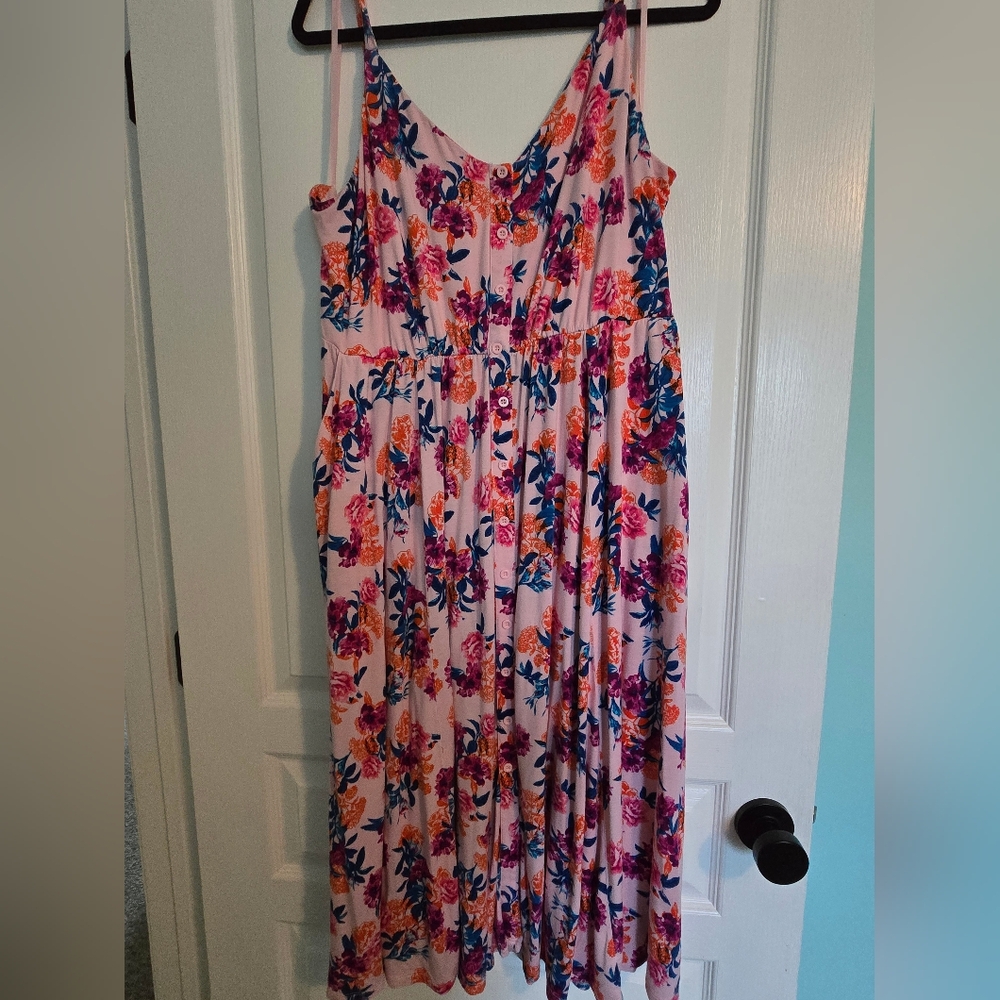 Torrid Floral Dress - Pink and Blue